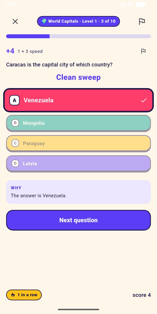 A question answered, with the reason behind it